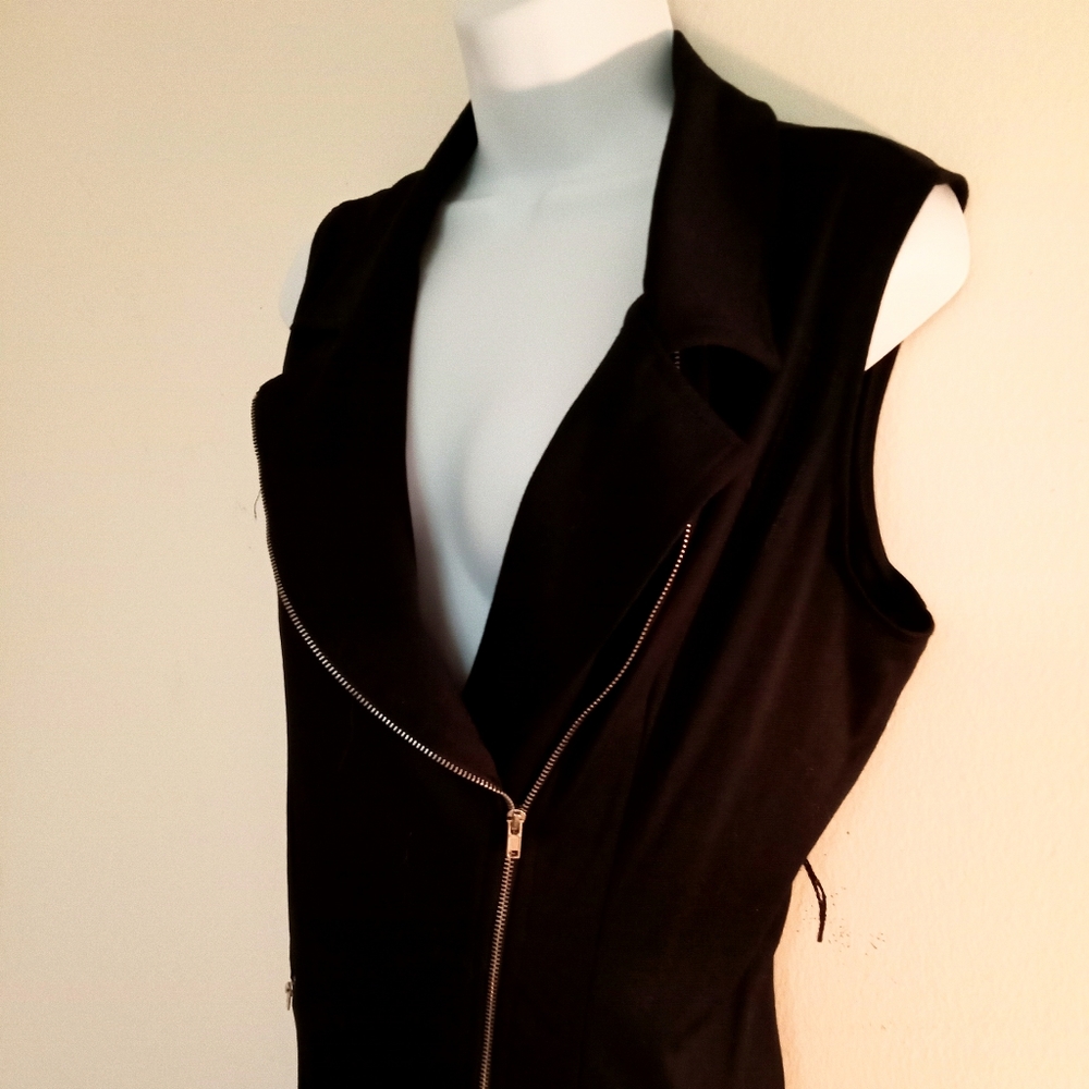 NWOTπ FREE GIFT IS INCLUDED πDiagonal Zipper Metal Stretchable Dress Midi - Picture 5 of 15